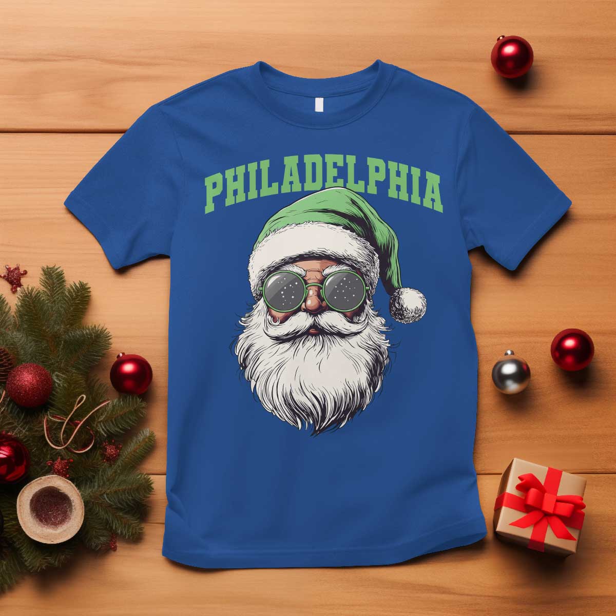 Christmas PFE T Shirt Vintage Santa Claus Face Game Day TS10 Royal Blue Print Your Wear