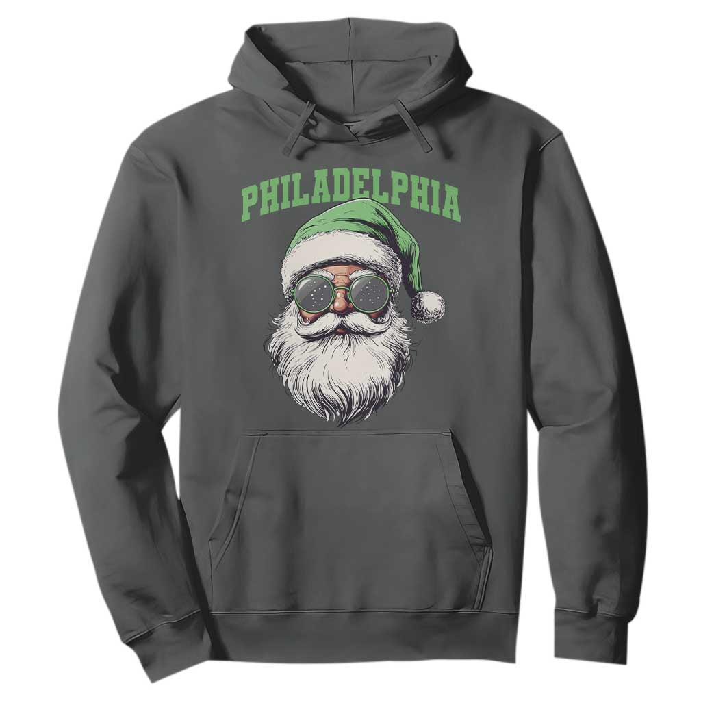 Christmas PFE Hoodie Vintage Santa Claus Face Game Day TS10 Dark Heather Print Your Wear
