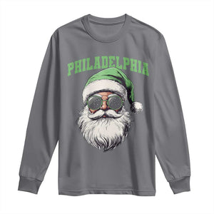 Christmas PFE Long Sleeve Shirt Vintage Santa Claus Face Game Day TS10 Charcoal Print Your Wear