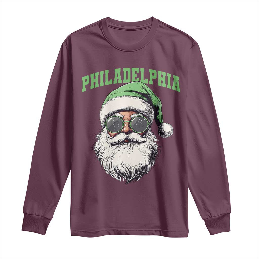 Christmas PFE Long Sleeve Shirt Vintage Santa Claus Face Game Day TS10 Maroon Print Your Wear