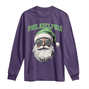 Christmas PFE Long Sleeve Shirt Vintage Santa Claus Face Game Day TS10 Purple Print Your Wear