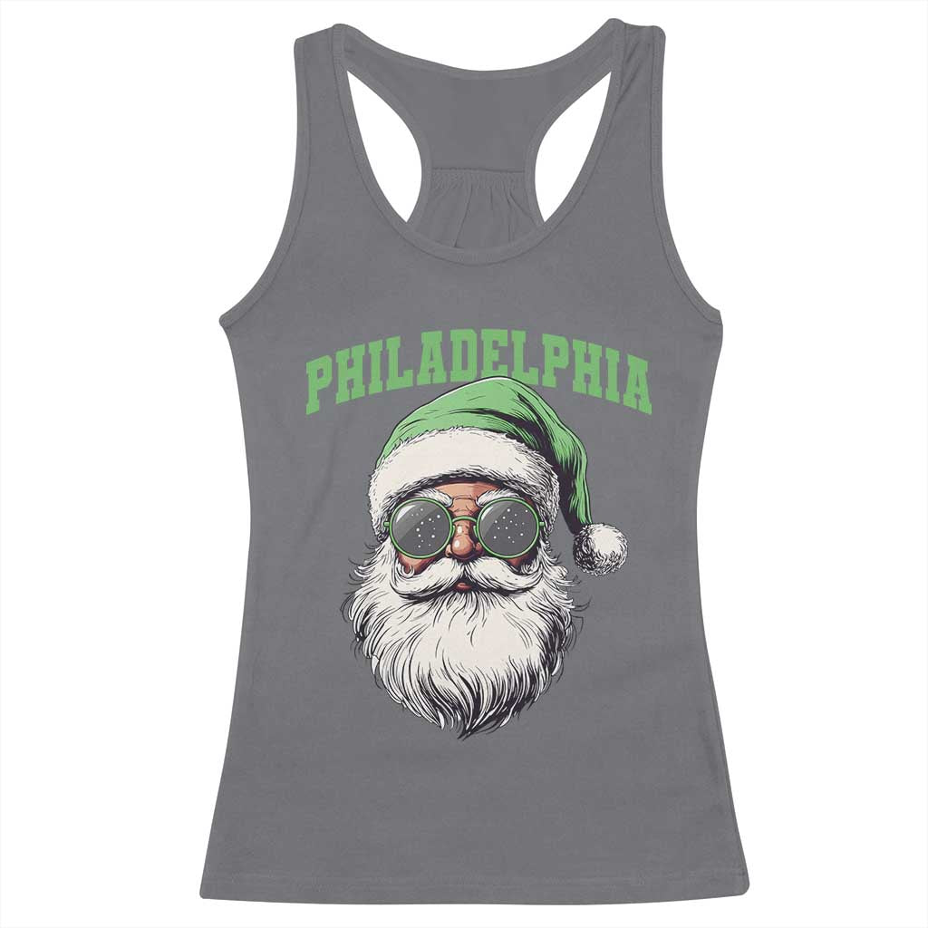 Christmas PFE Racerback Tank Top Vintage Santa Claus Face Game Day TS10 Charcoal Print Your Wear