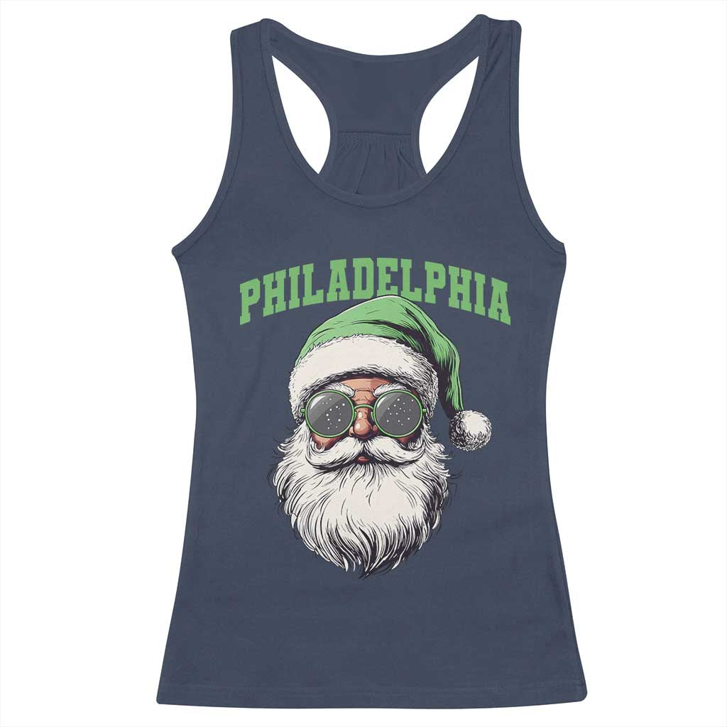 Christmas PFE Racerback Tank Top Vintage Santa Claus Face Game Day TS10 Navy Print Your Wear