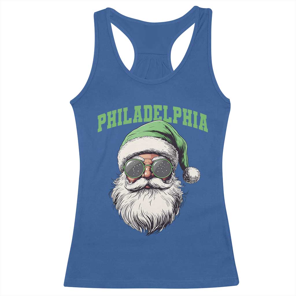 Christmas PFE Racerback Tank Top Vintage Santa Claus Face Game Day TS10 Royal Blue Print Your Wear
