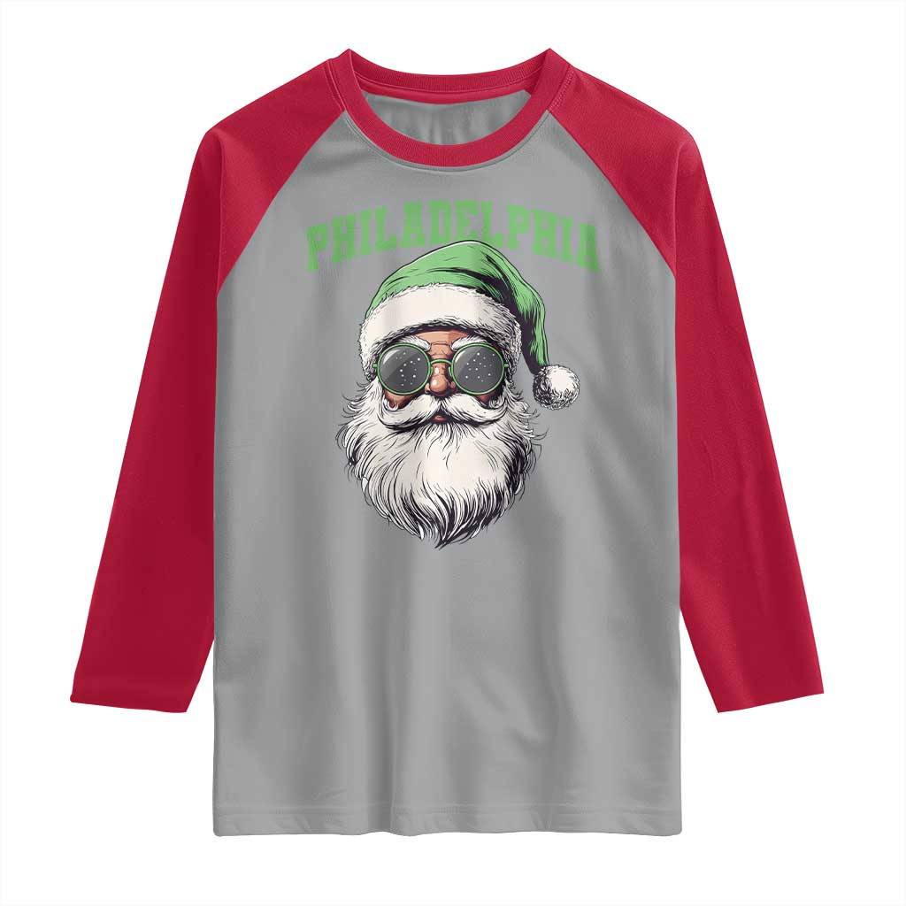 Christmas PFE Raglan Shirt Vintage Santa Claus Face Game Day TS10 Sport Gray Red Print Your Wear
