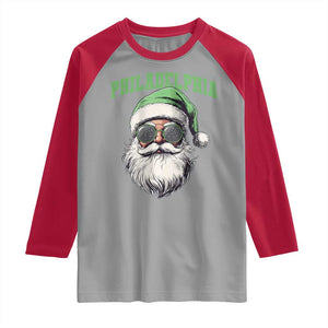 Christmas PFE Raglan Shirt Vintage Santa Claus Face Game Day TS10 Sport Gray Red Print Your Wear
