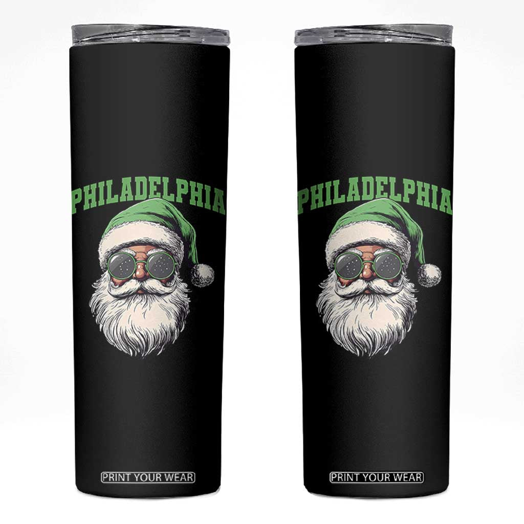 Christmas PFE Skinny Tumbler Vintage Santa Claus Face Game Day TS10 Black Print Your Wear