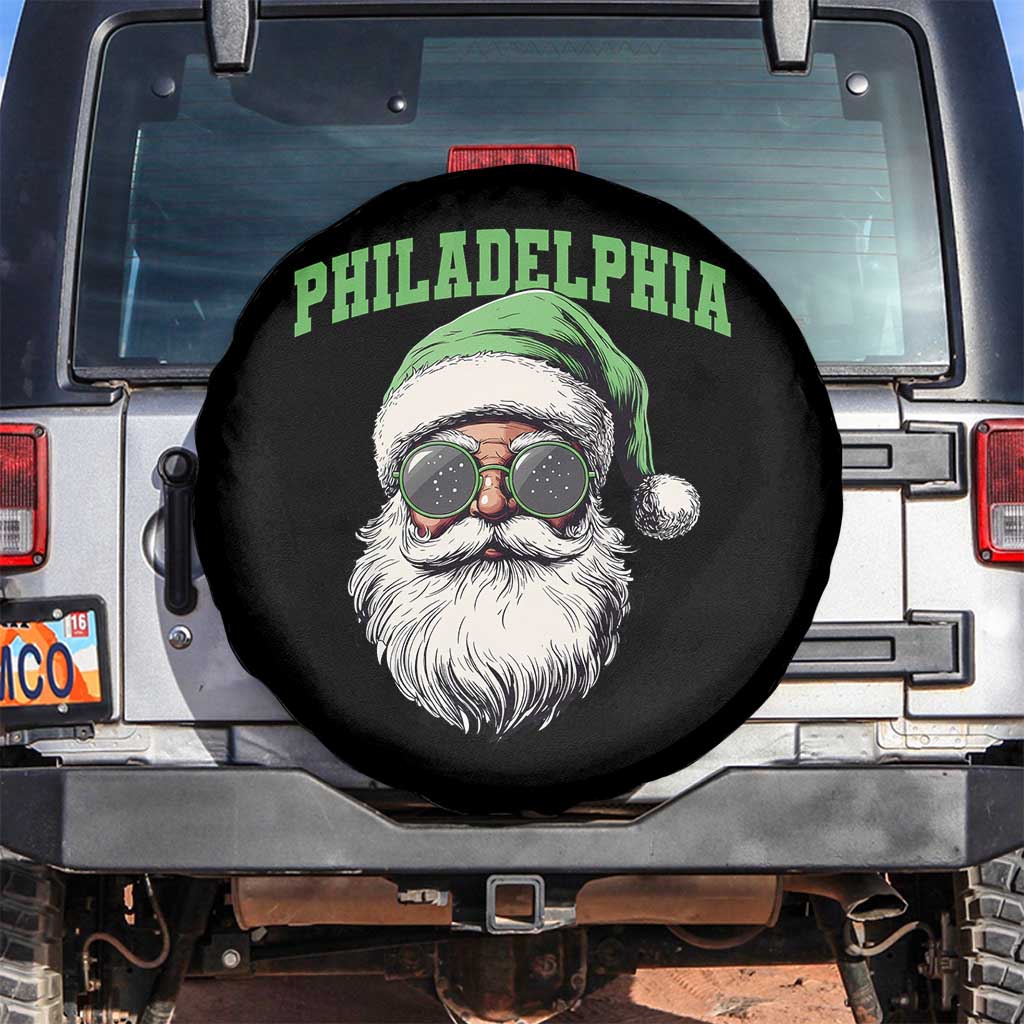 Christmas PFE Spare Tire Cover Vintage Santa Claus Face Game Day TS10 No hole Black Print Your Wear