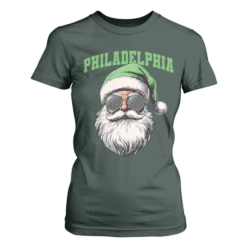 Christmas PFE T Shirt For Women Vintage Santa Claus Face Game Day TS10 Dark Forest Green Print Your Wear