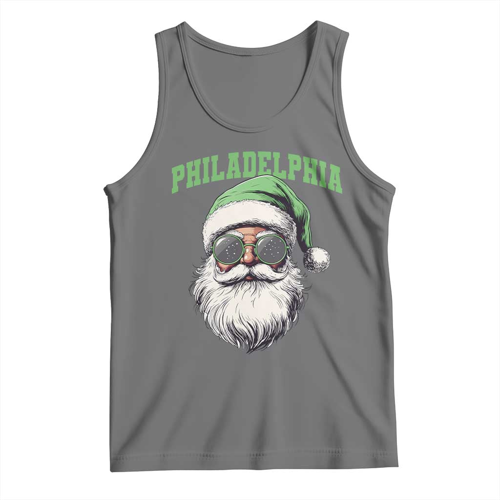 Christmas PFE Tank Top Vintage Santa Claus Face Game Day TS10 Black Heather Print Your Wear