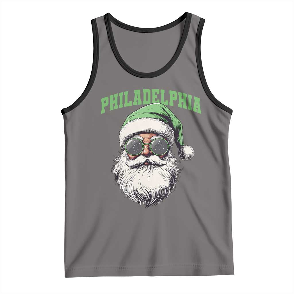 Christmas PFE Tank Top Vintage Santa Claus Face Game Day TS10 Deep Heather Black Print Your Wear