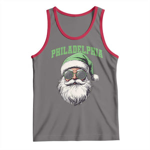 Christmas PFE Tank Top Vintage Santa Claus Face Game Day TS10 Deep Heather Red Print Your Wear