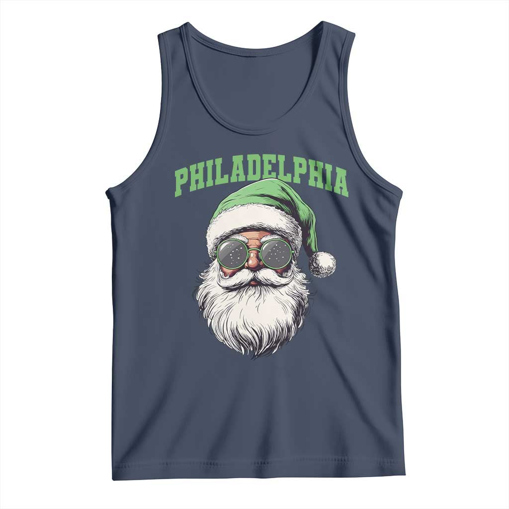 Christmas PFE Tank Top Vintage Santa Claus Face Game Day TS10 Navy Print Your Wear