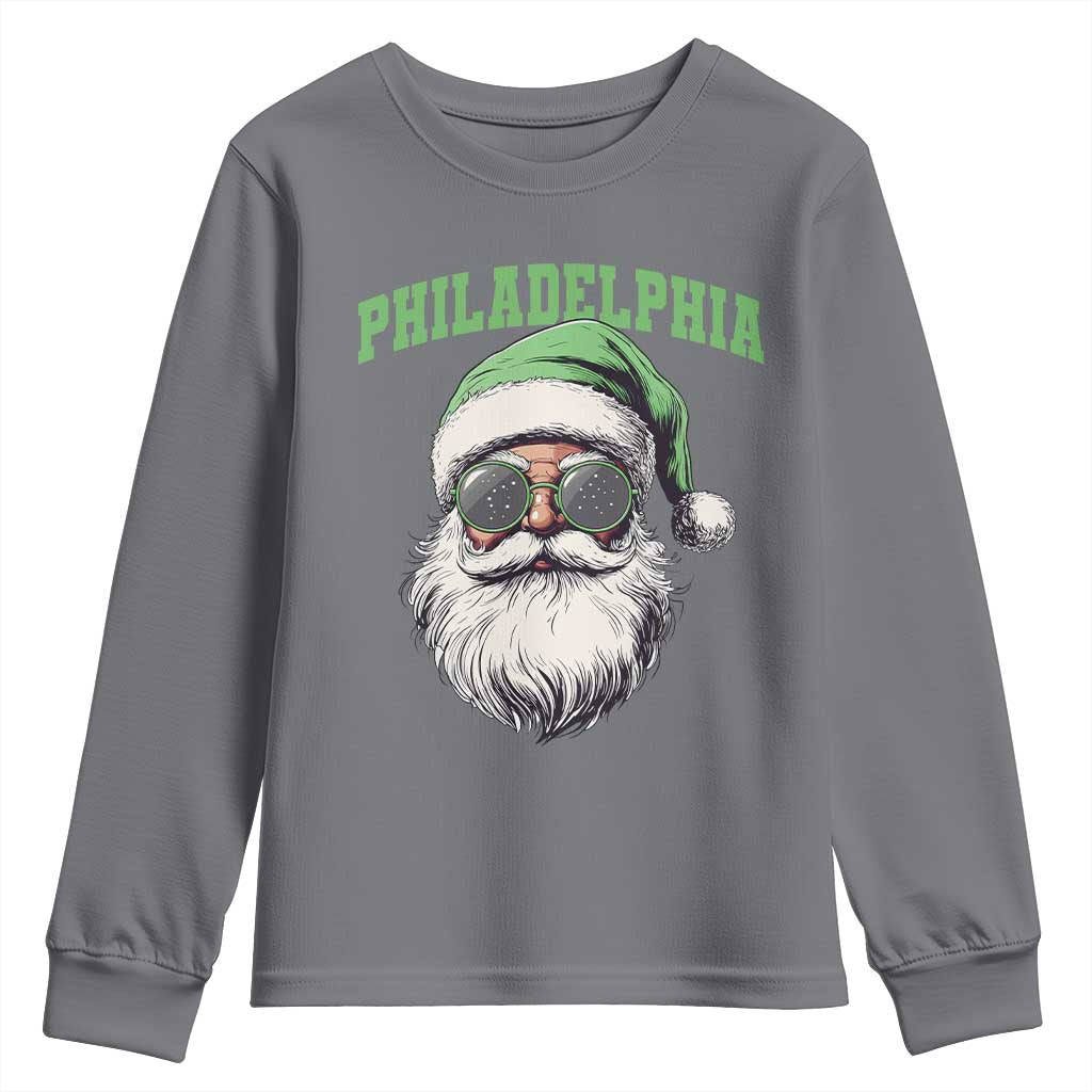 Christmas PFE Youth Sweatshirt Vintage Santa Claus Face Game Day TS10 Charcoal Print Your Wear