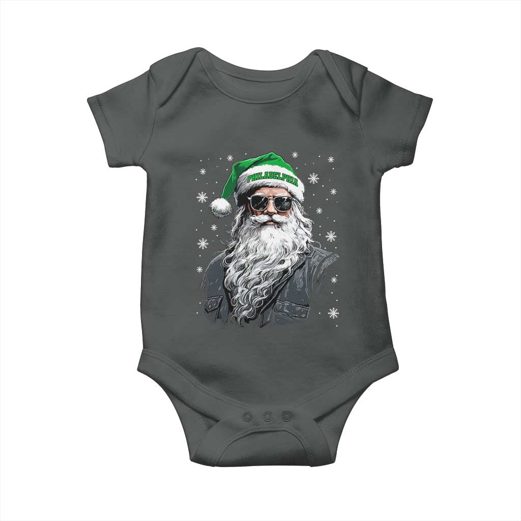 Vintage Christmas PFE Baby Onesie Retro Santa Game Day TS10 Dark Heather Print Your Wear