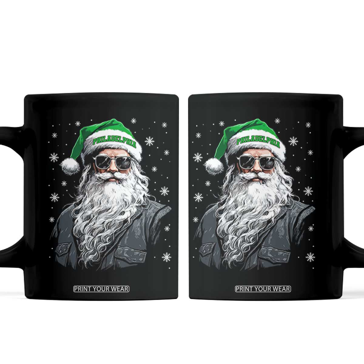 Vintage Christmas PFE Coffee Mug Retro Santa Game Day TS10 Black Print Your Wear