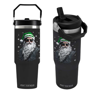 Vintage Christmas PFE Flip Straw Tumbler Retro Santa Game Day TS10 One Size: 30 oz Black Print Your Wear