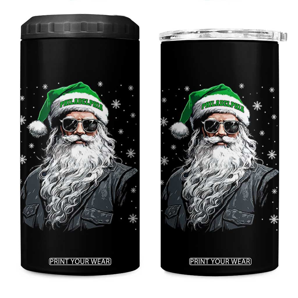 Vintage Christmas PFE 4 in 1 Can Cooler Tumbler Retro Santa Game Day TS10 One Size: 16 oz Black Print Your Wear
