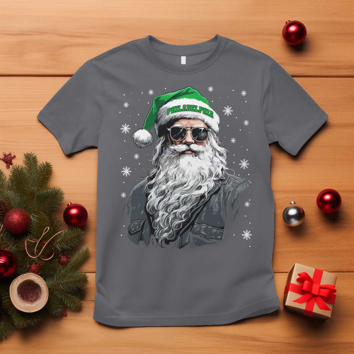 Vintage Christmas PFE T Shirt Retro Santa Game Day TS10 Charcoal Print Your Wear