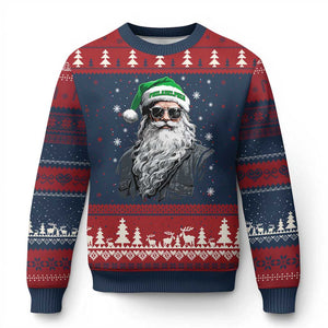 Vintage Christmas PFE Ugly Christmas Sweater Retro Santa Game Day TS10 Navy Red Print Your Wear