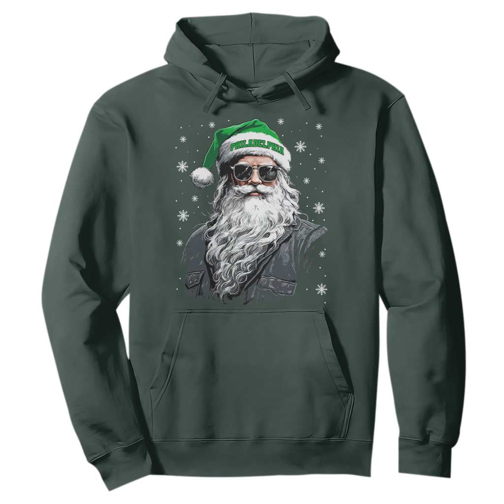 Vintage Christmas PFE Hoodie Retro Santa Game Day TS10 Dark Forest Green Print Your Wear