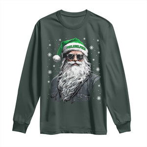 Vintage Christmas PFE Long Sleeve Shirt Retro Santa Game Day TS10 Dark Forest Green Print Your Wear