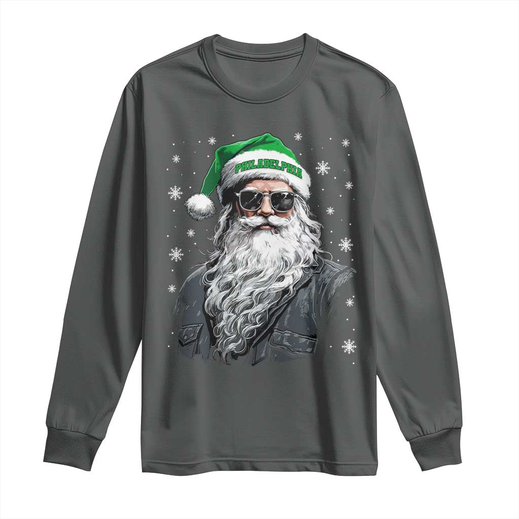 Vintage Christmas PFE Long Sleeve Shirt Retro Santa Game Day TS10 Dark Heather Print Your Wear
