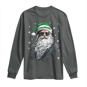 Vintage Christmas PFE Long Sleeve Shirt Retro Santa Game Day TS10 Dark Heather Print Your Wear