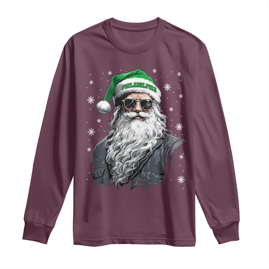 Vintage Christmas PFE Long Sleeve Shirt Retro Santa Game Day TS10 Maroon Print Your Wear