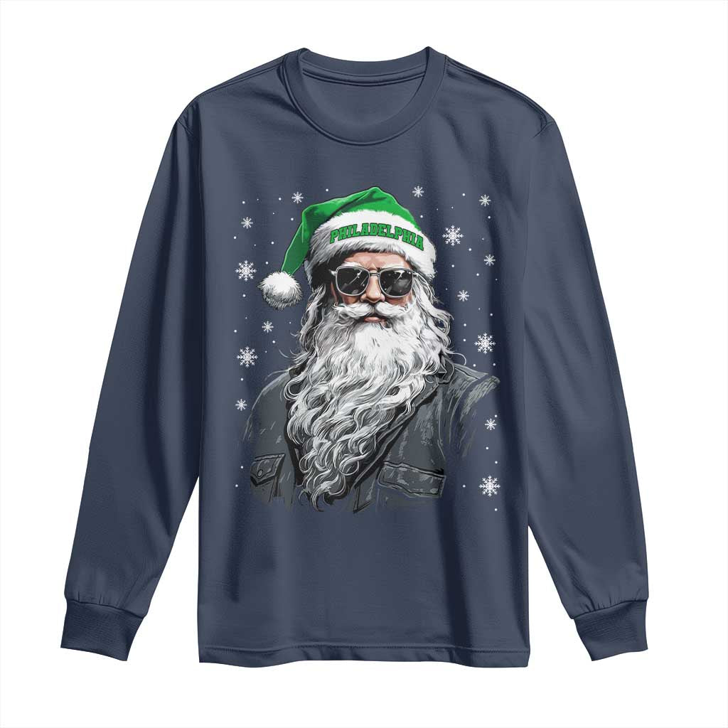 Vintage Christmas PFE Long Sleeve Shirt Retro Santa Game Day TS10 Navy Print Your Wear