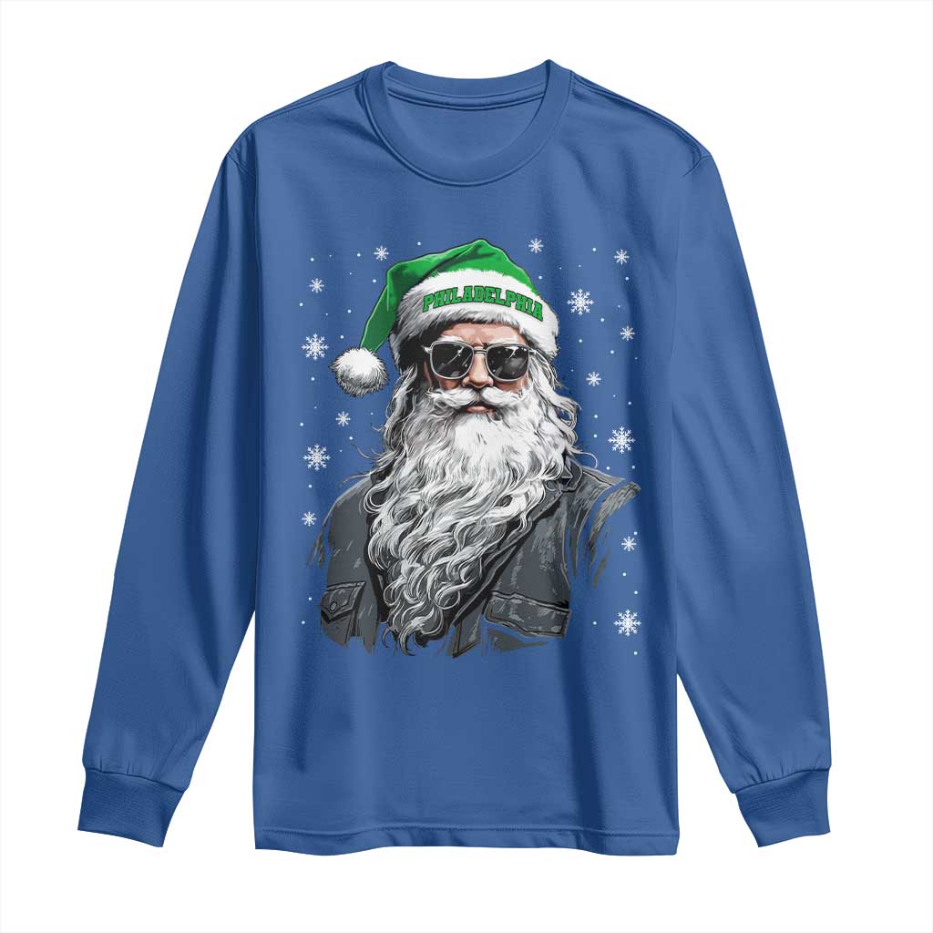 Vintage Christmas PFE Long Sleeve Shirt Retro Santa Game Day TS10 Royal Blue Print Your Wear
