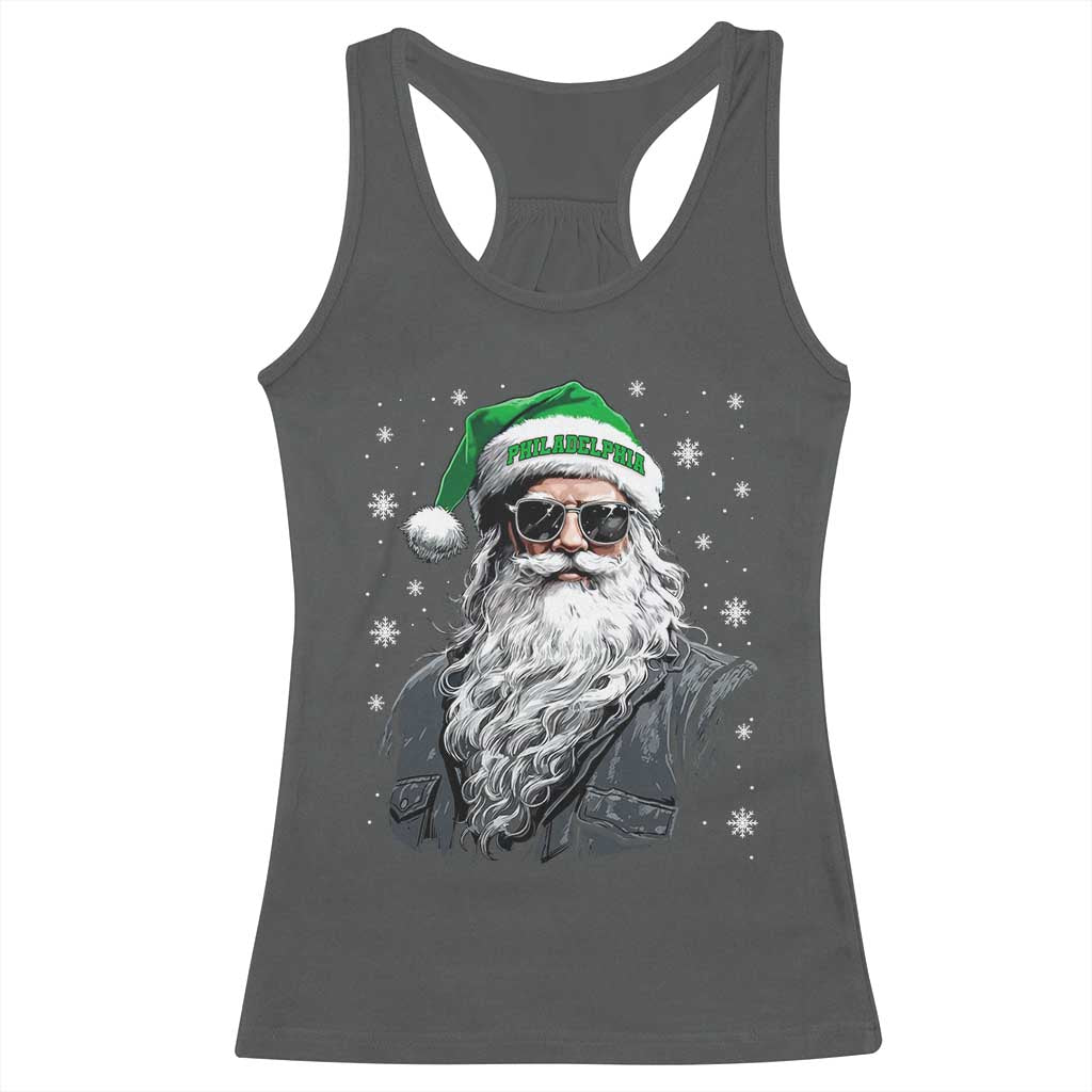 Vintage Christmas PFE Racerback Tank Top Retro Santa Game Day TS10 Dark Heather Print Your Wear