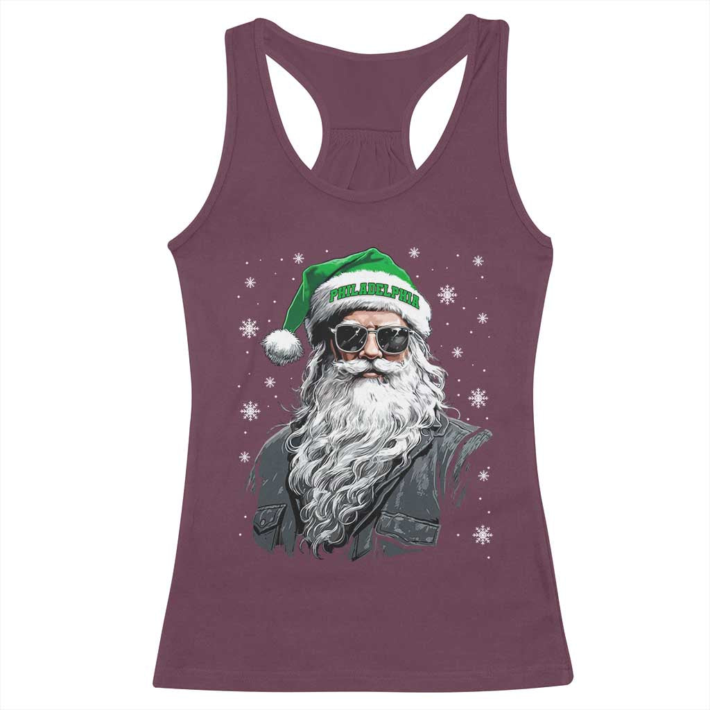 Vintage Christmas PFE Racerback Tank Top Retro Santa Game Day TS10 Maroon Print Your Wear
