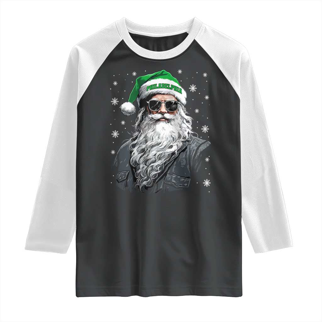 Vintage Christmas PFE Raglan Shirt Retro Santa Game Day TS10 Black White Print Your Wear