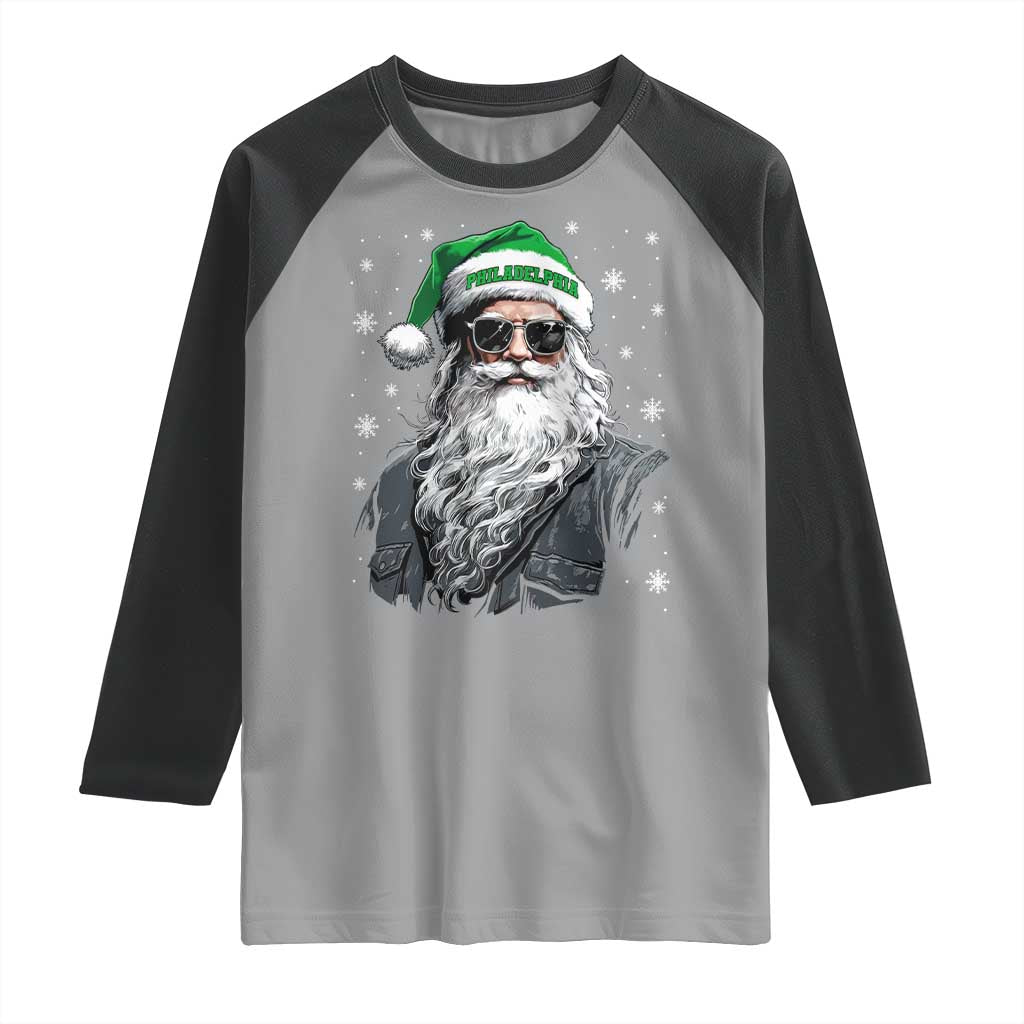 Vintage Christmas PFE Raglan Shirt Retro Santa Game Day TS10 Sport Gray Black Print Your Wear