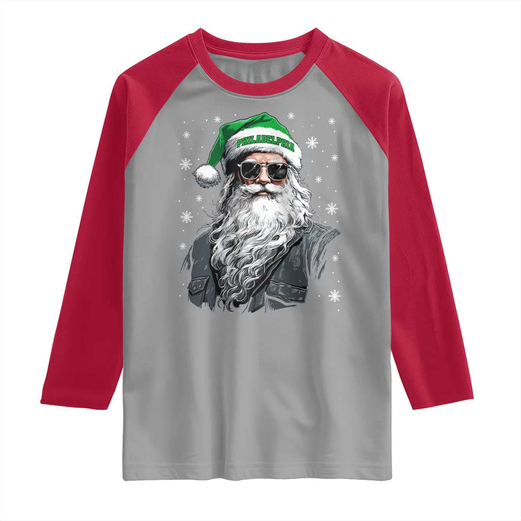 Vintage Christmas PFE Raglan Shirt Retro Santa Game Day TS10 Sport Gray Red Print Your Wear