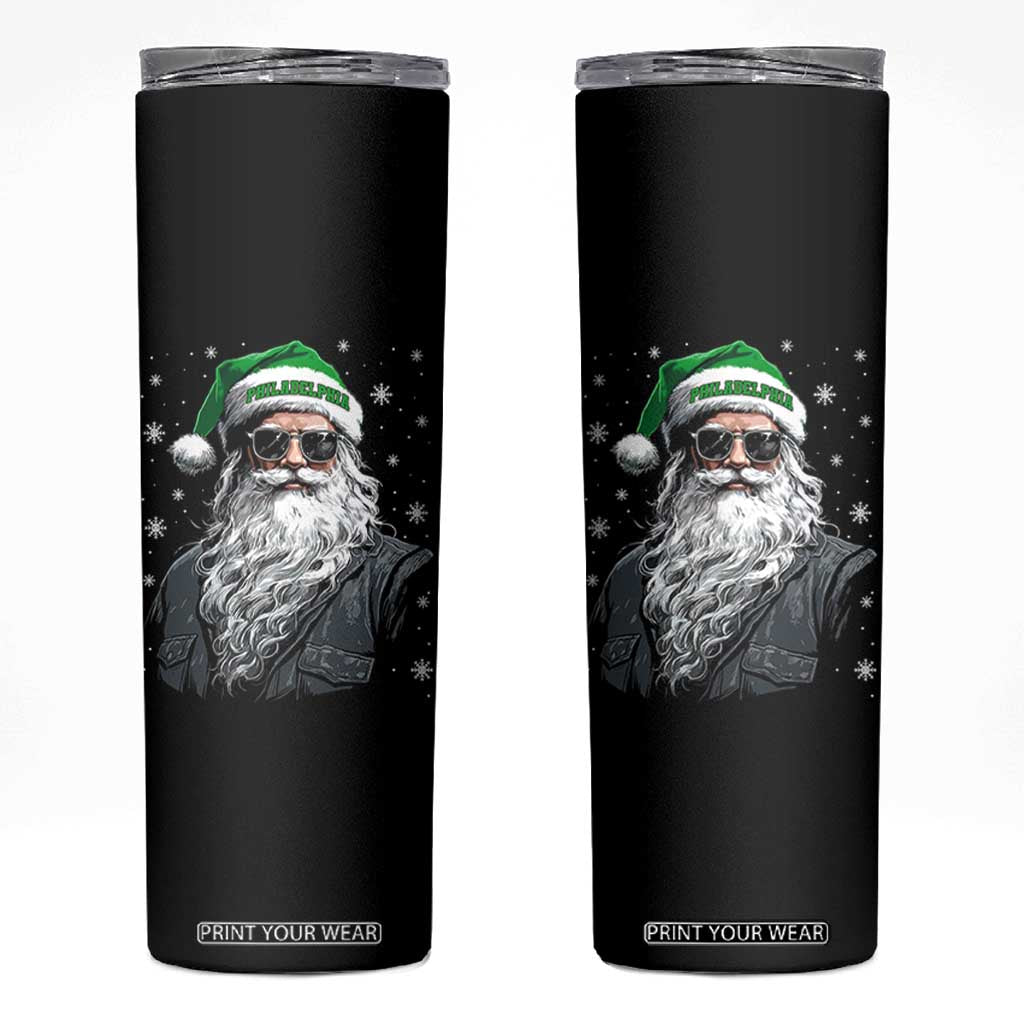 Vintage Christmas PFE Skinny Tumbler Retro Santa Game Day TS10 Black Print Your Wear