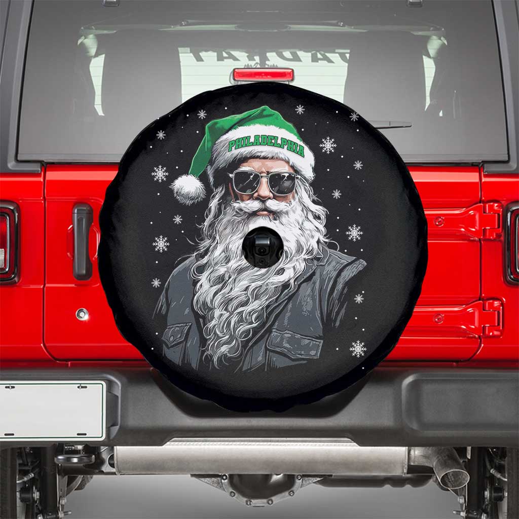 Vintage Christmas PFE Spare Tire Cover Retro Santa Game Day TS10 Black Print Your Wear