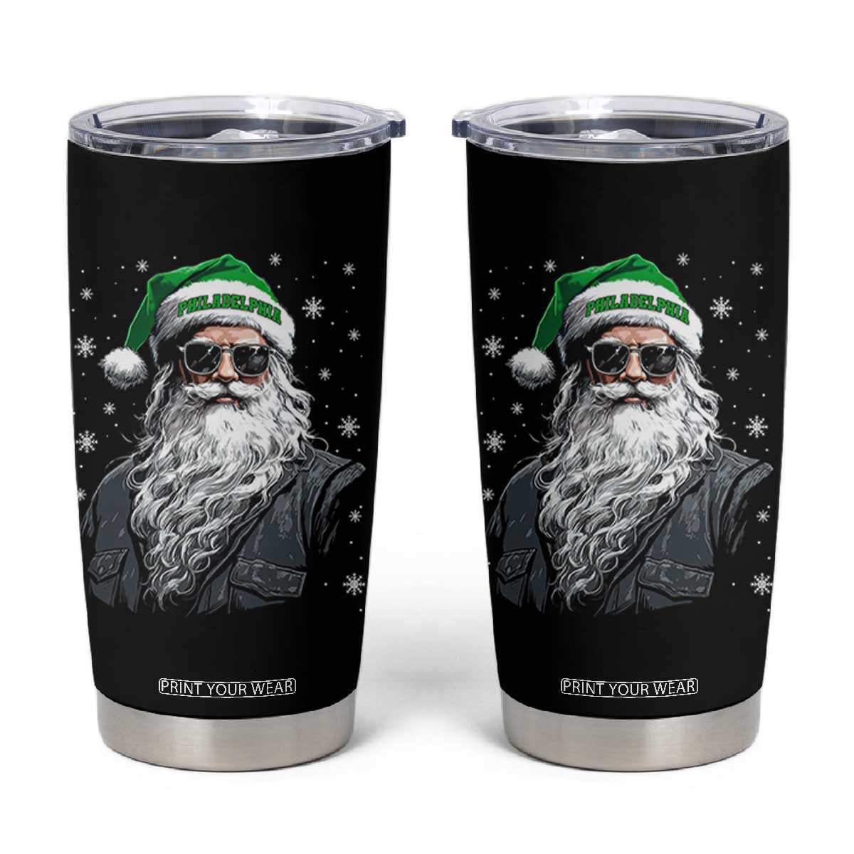 Vintage Christmas PFE Tumbler Cup Retro Santa Game Day TS10 Black Print Your Wear