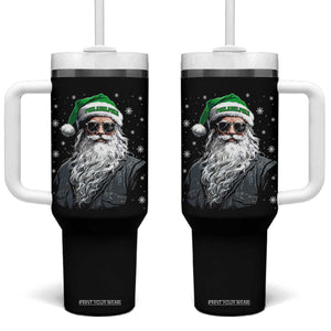 Vintage Christmas PFE Tumbler With Handle Retro Santa Game Day TS10 One Size: 40 oz Black Print Your Wear