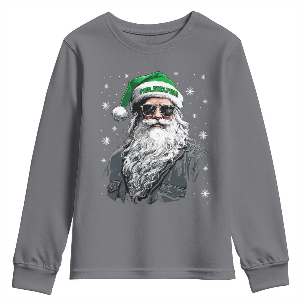 Vintage Christmas PFE Youth Sweatshirt Retro Santa Game Day TS10 Charcoal Print Your Wear