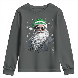 Vintage Christmas PFE Youth Sweatshirt Retro Santa Game Day TS10 Dark Heather Print Your Wear
