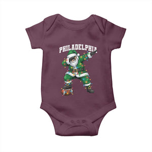 Christmas PFE Baby Onesie Funny Dabbing Santa Football Lovers Game Day TS10 Maroon Print Your Wear