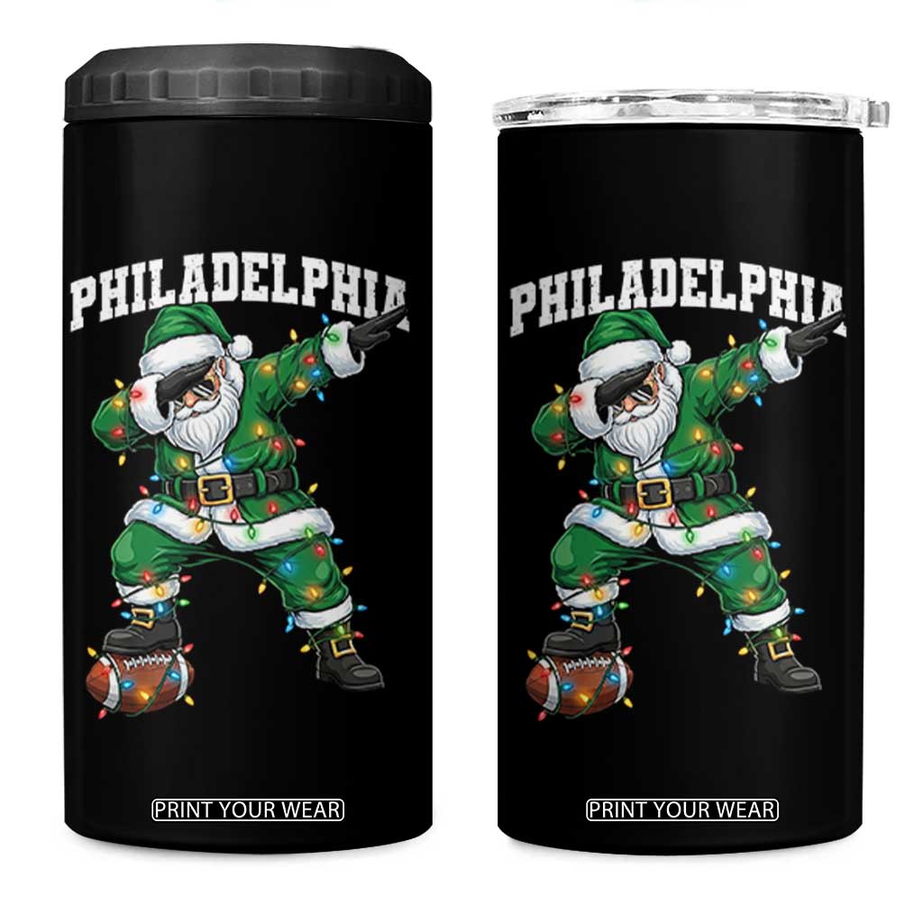 Christmas PFE 4 in 1 Can Cooler Tumbler Funny Dabbing Santa Football Lovers Game Day TS10 One Size: 16 oz Black Print Your Wear