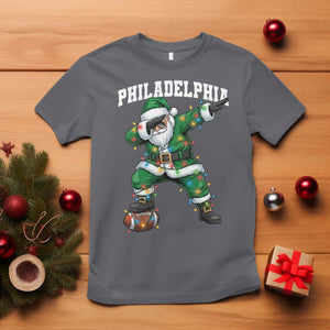 Christmas PFE T Shirt Funny Dabbing Santa Football Lovers Game Day TS10 Charcoal Print Your Wear