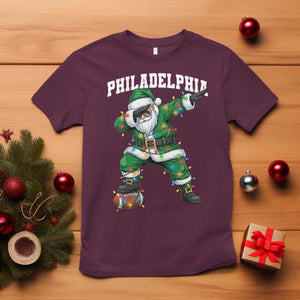 Christmas PFE T Shirt Funny Dabbing Santa Football Lovers Game Day TS10 Maroon Print Your Wear