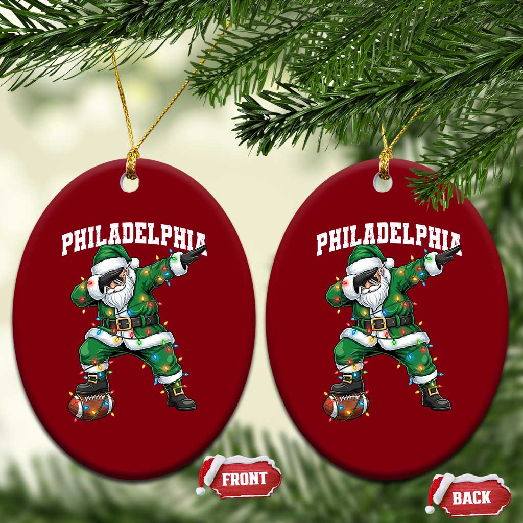 Christmas PFE Ceramic Ornament Funny Dabbing Santa Football Lovers Game Day TS10 Print Your Wear
