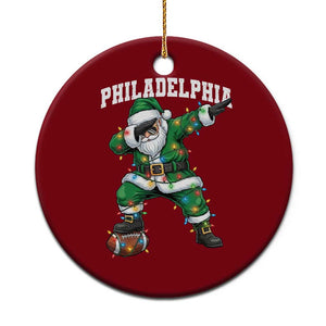 Christmas PFE Ceramic Ornament Funny Dabbing Santa Football Lovers Game Day TS10 1pc Red Print Your Wear