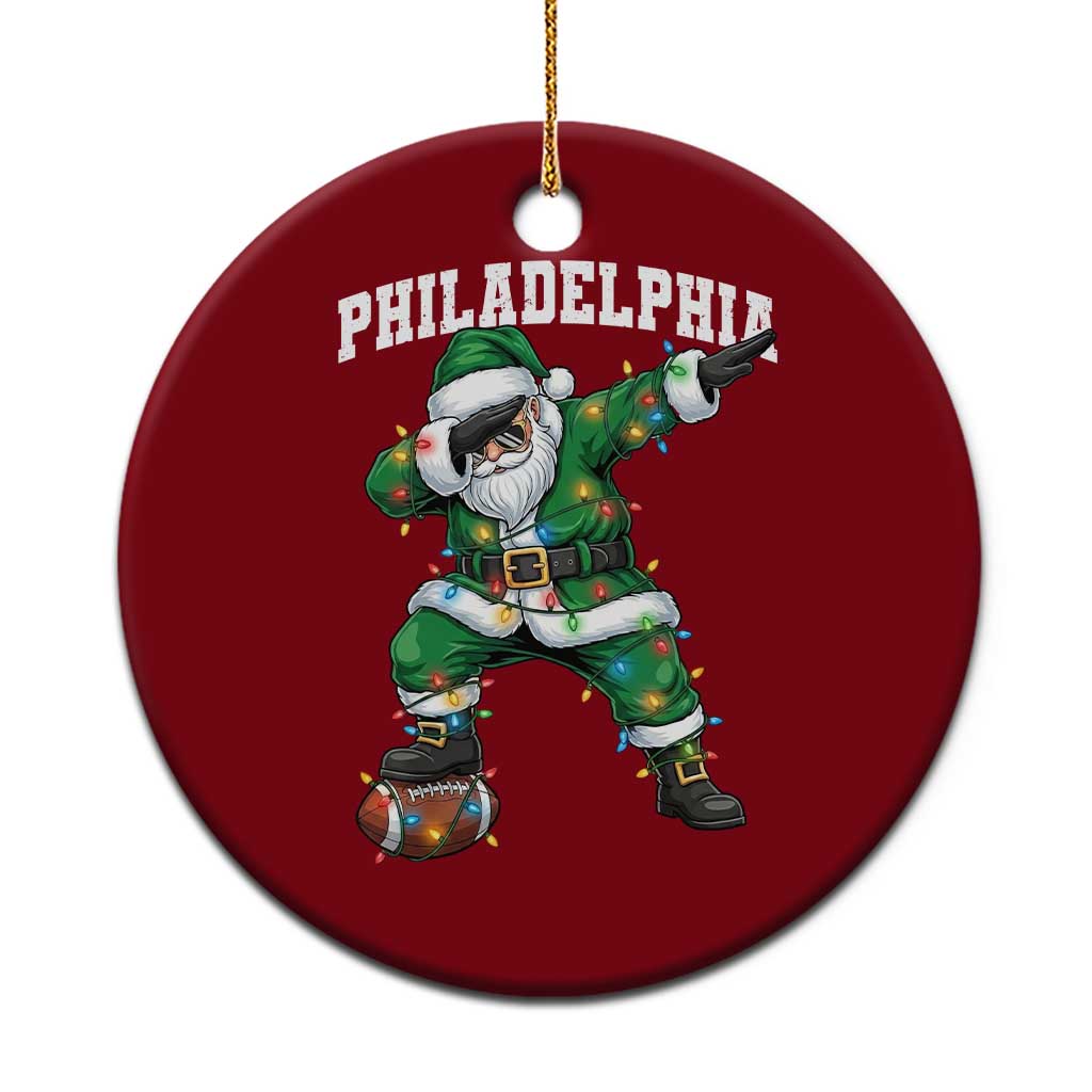 Christmas PFE Ceramic Ornament Funny Dabbing Santa Football Lovers Game Day TS10 1pc Red Print Your Wear