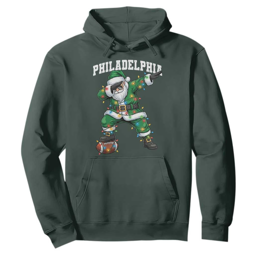 Christmas PFE Hoodie Funny Dabbing Santa Football Lovers Game Day TS10 Dark Forest Green Print Your Wear